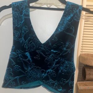 velvet teal crop top